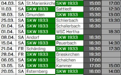 Spielplan fürs Frühjahr `23 steht