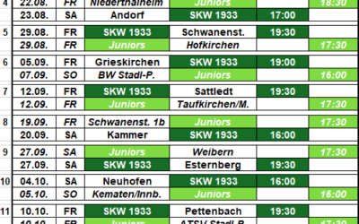 Spielplan Herbst 2025